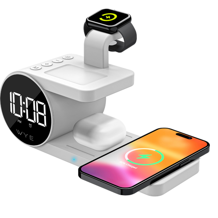 5-IN-1 Wireless Charging Dock with Clock (12-Months Warranty)