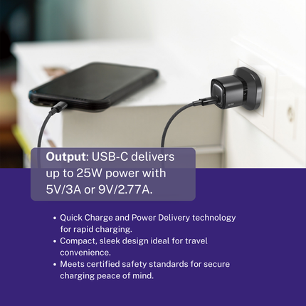 25W Single USB-C Power Adapter (12-Months Warranty)