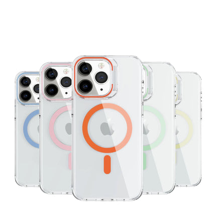 Transparent Case with Colourful MagSafe Trim for iPhone 11/12/13/14/15 - Row
