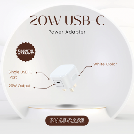 20W USB-C Power Adapter (12 Months Warranty)