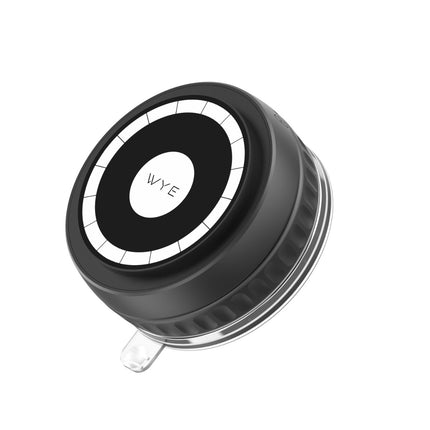 A black 360° universal car phone holder with a magnetic mount and gel pad, designed for use on dashboards and windshields.