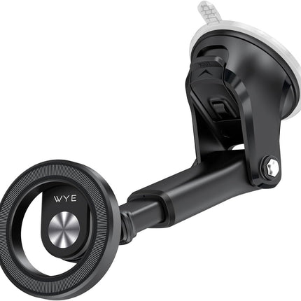In-Car Magnetic Dashboard & Windshield Phone Holder – MagSafe Open-Ring Mount, Telescopic Extending Arm, PopSocket & Ring Holder Compatible, Suction Cup