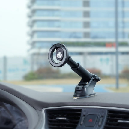 In-Car Magnetic Dashboard & Windshield Phone Holder – MagSafe Open-Ring Mount, Telescopic Extending Arm, PopSocket & Ring Holder Compatible, Suction Cup