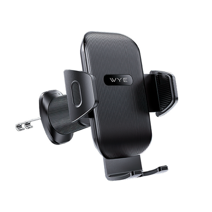 In-Car Air Vent Phone Holder – Metal Double Hook Clip, Triple Lock Protection, Silicone Deep Arms Anti-Drop Clamp, 360° Rotation, One-Touch Release, Universal Fit 4.7"–7" – Car Phone Mount for iPhone Samsung Pixel Huawei – Black