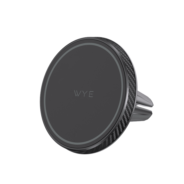 Magnetic Air Vent Car Phone Holder – Strong Magnet Snap-On Mount, Carbon Fibre Finish, MagSafe Compatible, 360° Rotation, Ultra-Slim Profile, No Clamp Design – Car Phone Mount Black