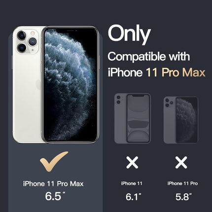 Magnetic Case for iPhone 11 Pro Max 6.5-Inch Compatible with MagSafe Wireless Charging, Shockproof Phone Bumper Cover, Anti-Scratch Clear Back + FREE 6D Tempered Glass Screen Protector