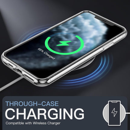 Magnetic Case for iPhone 11 Pro Max 6.5-Inch Compatible with MagSafe Wireless Charging, Shockproof Phone Bumper Cover, Anti-Scratch Clear Back + FREE 6D Tempered Glass Screen Protector