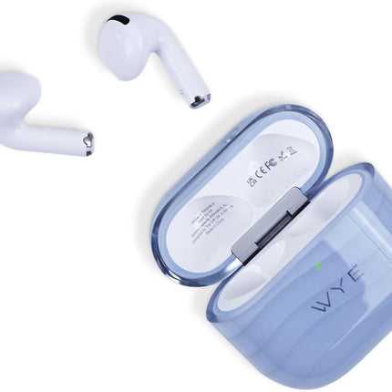 Pure Audio Wireless Earbuds | 13mm Dynamic Drivers | Bluetooth 5.3 | Lightweight Portable Design | Clear Natural Sound | Rose Gold Light Blue Blue | Y-TWS26-10