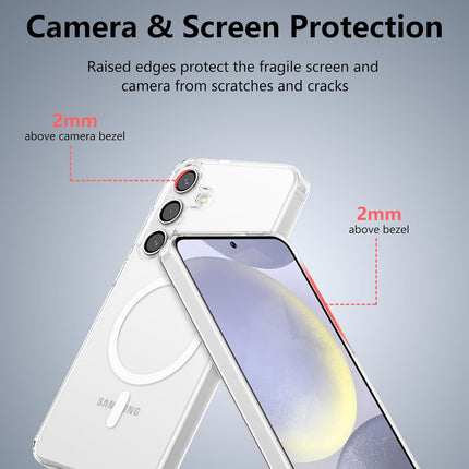 Smartphone with screen and camera protection highlighted on a gray background for Samsung S25