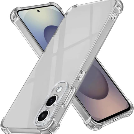 Clear phone case with geometric design on a white background for Samsung S25 Edge