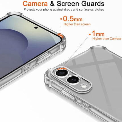 Phone case with camera and screen guard features on a white background for Samsung S25 Edge