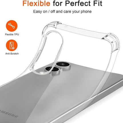 Clear phone case with text on a white background for Samsung S25 Edge