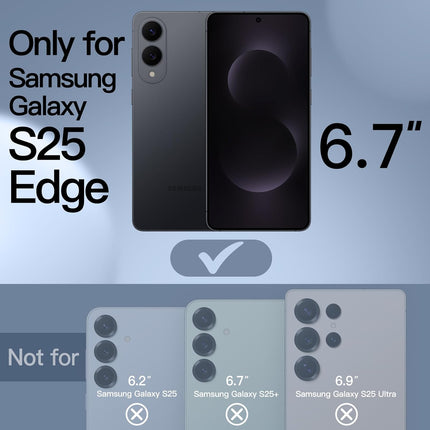 Samsung Galaxy S25 Edge Case MagSafe Compatible, Translucent Matte Back Slim Minimalist Shockproof Cover | 15N Magnetic Ring | 1.2mm Raised Lip Drop Protection for Galaxy S25 Edge 6.7" + FREE 6D Tempered Glass Screen Protector