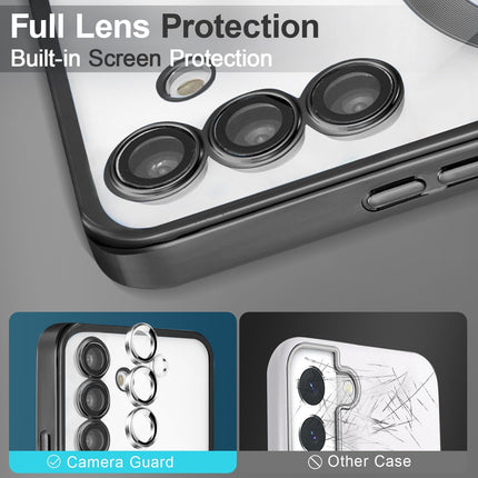 Phone case with camera protection and screen protection features on a gray background for Samsung S25 FE