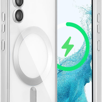 Phone case with magnetic ring and charging icon on a smartphone for Samsung S25 FE