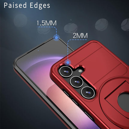 Samsung Galaxy S25 Plus Case Premium Magnetic Kickstand 360° Rotating Ring Stand, Shockproof PC Fashion Cover Stronger Magnetic Wireless Charging 1.5mm Screen 2mm Camera Protection + FREE 6D Tempered Glass