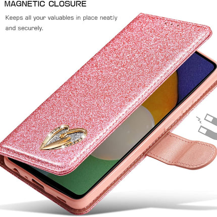 Pink glittery phone case with a magnetic closure feature on a white background for Samsung S26 Ultra