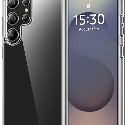 Samsung Galaxy S25 Ultra Case 6.9" Crystal Clear Transparent TPU Shockproof Drop-Proof Four-Corner Air Cushion Ultra-Thin Ultra-Light Wireless Charging Washable Protective Cover + FREE 6D Tempered Glass Screen Protector