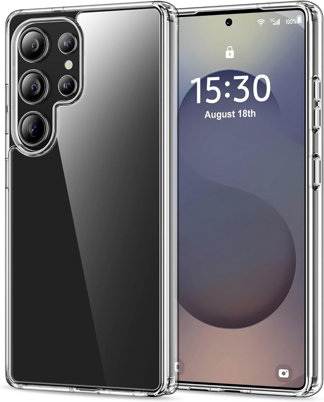 Samsung Galaxy S25 Ultra Case 6.9" Crystal Clear Transparent TPU Shockproof Drop-Proof Four-Corner Air Cushion Ultra-Thin Ultra-Light Wireless Charging Washable Protective Cover + FREE 6D Tempered Glass Screen Protector