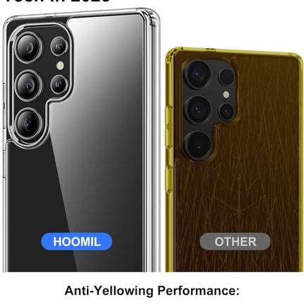 Samsung Galaxy S25 Ultra Case 6.9" Crystal Clear Transparent TPU Shockproof Drop-Proof Four-Corner Air Cushion Ultra-Thin Ultra-Light Wireless Charging Washable Protective Cover + FREE 6D Tempered Glass Screen Protector