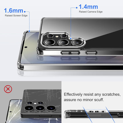 Samsung Galaxy S25 Ultra Case 6.9" Crystal Clear Transparent TPU Shockproof Drop-Proof Four-Corner Air Cushion Ultra-Thin Ultra-Light Wireless Charging Washable Protective Cover + FREE 6D Tempered Glass Screen Protector