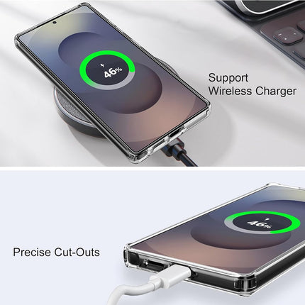 Samsung Galaxy S25 Ultra Case 6.9" Crystal Clear Transparent TPU Shockproof Drop-Proof Four-Corner Air Cushion Ultra-Thin Ultra-Light Wireless Charging Washable Protective Cover + FREE 6D Tempered Glass Screen Protector