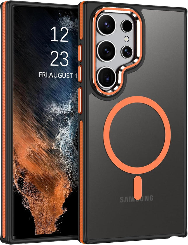 Samsung Galaxy S25 Ultra Case MagSafe Compatible Magnetic Translucent Matte Slim Shockproof Cover Anti-Fingerprint Anti-Slip TPU 1.5mm Raised Bezel Drop Protection + FREE 6D Tempered Glass Screen Protector