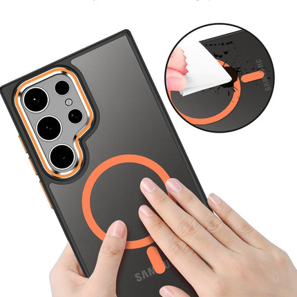 Samsung Galaxy S25 Ultra Case MagSafe Compatible Magnetic Translucent Matte Slim Shockproof Cover Anti-Fingerprint Anti-Slip TPU 1.5mm Raised Bezel Drop Protection + FREE 6D Tempered Glass Screen Protector