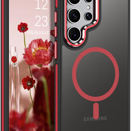 Samsung Galaxy S25 Ultra Case MagSafe Compatible Magnetic Translucent Matte Slim Shockproof Cover Anti-Fingerprint Anti-Slip TPU 1.5mm Raised Bezel Drop Protection + FREE 6D Tempered Glass Screen Protector