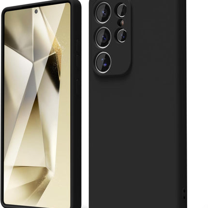 Samsung Galaxy S25 Ultra Case Silicone, Thin Slim S25 Ultra Phone Case for Women Men, Aesthetic Solid Color, Soft Rubber Gel Plain Protective Bumper Grip + FREE 6D Tempered Glass Screen Protector