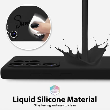 Samsung Galaxy S25 Ultra Case Silicone, Thin Slim S25 Ultra Phone Case for Women Men, Aesthetic Solid Color, Soft Rubber Gel Plain Protective Bumper Grip + FREE 6D Tempered Glass Screen Protector