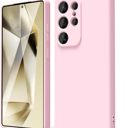 Samsung Galaxy S25 Ultra Case Silicone, Thin Slim S25 Ultra Phone Case for Women Men, Aesthetic Solid Color, Soft Rubber Gel Plain Protective Bumper Grip + FREE 6D Tempered Glass Screen Protector