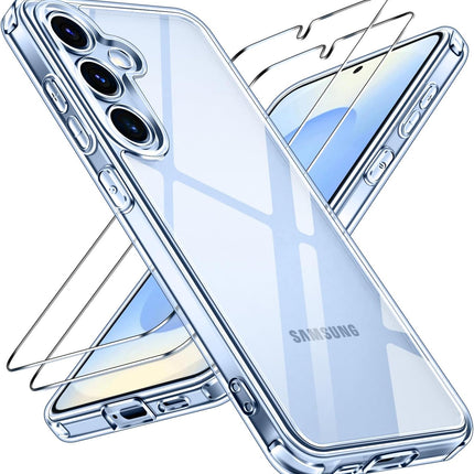 Samsung Galaxy S25+ 5G / S25 Plus 5G with 1 Pack Tempered Glass Screen Protector, [Military Grade Protection] Slim Phone Bumper Cover Clear [Anti-Scratch] [Non-Yellowing]