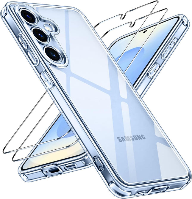 Samsung Galaxy S25+ 5G / S25 Plus 5G with 1 Pack Tempered Glass Screen Protector, [Military Grade Protection] Slim Phone Bumper Cover Clear [Anti-Scratch] [Non-Yellowing]