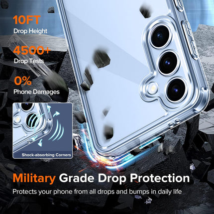 Samsung Galaxy S25+ 5G / S25 Plus 5G with 1 Pack Tempered Glass Screen Protector, [Military Grade Protection] Slim Phone Bumper Cover Clear [Anti-Scratch] [Non-Yellowing]