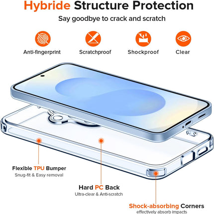 Samsung Galaxy S25+ 5G / S25 Plus 5G with 1 Pack Tempered Glass Screen Protector, [Military Grade Protection] Slim Phone Bumper Cover Clear [Anti-Scratch] [Non-Yellowing]