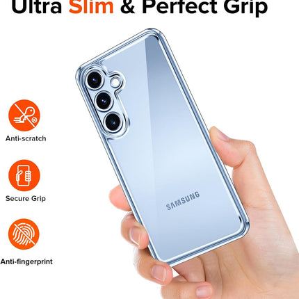 Samsung Galaxy S25+ 5G / S25 Plus 5G with 1 Pack Tempered Glass Screen Protector, [Military Grade Protection] Slim Phone Bumper Cover Clear [Anti-Scratch] [Non-Yellowing]