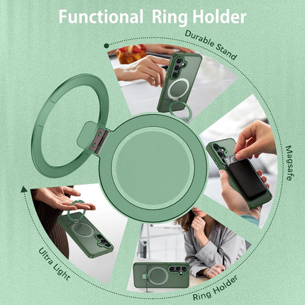 Green ring holder with multiple uses on a light green background for Samsung S25 FE