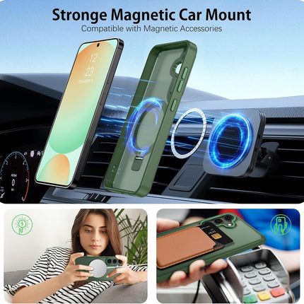 Stronge Magnetic Car Mount with smartphone and accessories on a car dashboard for Samsung S25 FE