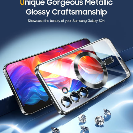 Samsung Galaxy S26 Plus Case 5G, [Compatible with Magsafe] [Non-Yellowing] [With Integrated Camera Protection] Shockproof Transparent PC Back Slim Case + FREE 6D Tempered Glass Screen Protector