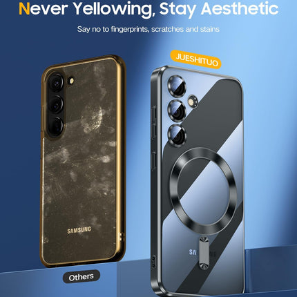 Samsung Galaxy S26 Plus Case 5G, [Compatible with Magsafe] [Non-Yellowing] [With Integrated Camera Protection] Shockproof Transparent PC Back Slim Case + FREE 6D Tempered Glass Screen Protector
