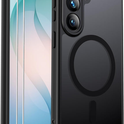 Samsung Galaxy S26 Plus Case Magnetic Shockproof, Full Camera Protection, Fit for MagSafe, with Screen Protector X1, Translucent Anti-Fingerprint Case