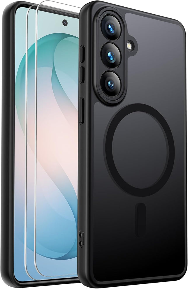 Samsung Galaxy S26 Plus Case Magnetic Shockproof, Full Camera Protection, Fit for MagSafe, with Screen Protector X1, Translucent Anti-Fingerprint Case