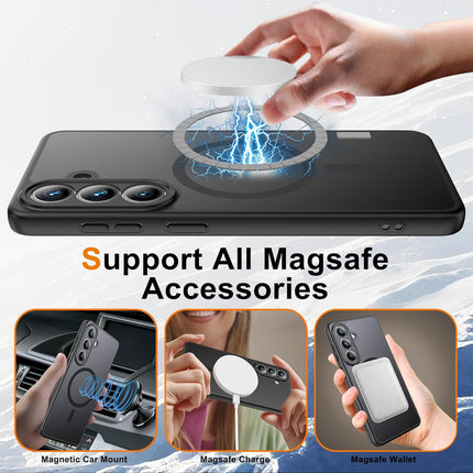 Samsung Galaxy S26 Plus Case Magnetic Shockproof, Full Camera Protection, Fit for MagSafe, with Screen Protector X1, Translucent Anti-Fingerprint Case