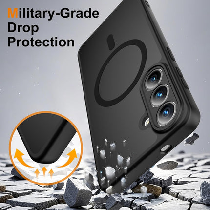 Samsung Galaxy S26 Plus Case Magnetic Shockproof, Full Camera Protection, Fit for MagSafe, with Screen Protector X1, Translucent Anti-Fingerprint Case