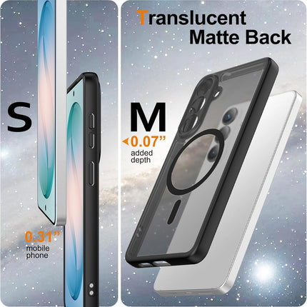 Samsung Galaxy S26 Plus Case Magnetic Shockproof, Full Camera Protection, Fit for MagSafe, with Screen Protector X1, Translucent Anti-Fingerprint Case