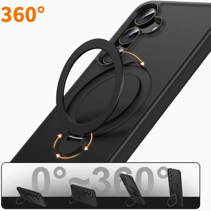 Samsung Galaxy S26 Plus frosted protective cover rotating bracket magnetic phone case + FREE 6D Tempered Glass Screen Protector