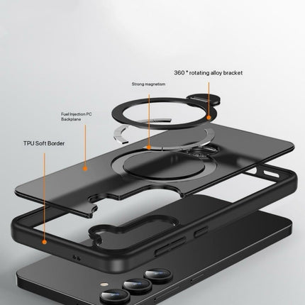 Samsung Galaxy S26 Plus frosted protective cover rotating bracket magnetic phone case + FREE 6D Tempered Glass Screen Protector