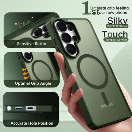Samsung Galaxy S26 Ultra Case MagSafe Compatible | Military-Grade Drop Tested 18FT | Slim Shockproof Translucent Matte Cover | N52 Magnetic Lock | Camera Lens Protection + FREE 6D Tempered Glass Screen Protector