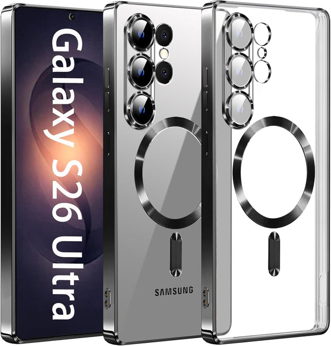 Samsung Galaxy S26 Ultra Case 2026 | Magnetic MagSafe Phone Case with Camera Lens Protector | 15FT Shockproof Drop Protection | Anti-Yellow Crystal Clear Cover + FREE 6D Tempered Glass Screen Protector